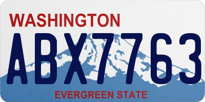 WA license plate ABX7763