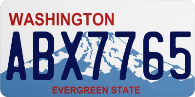 WA license plate ABX7765
