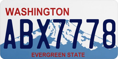WA license plate ABX7778