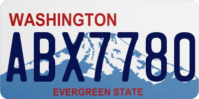 WA license plate ABX7780