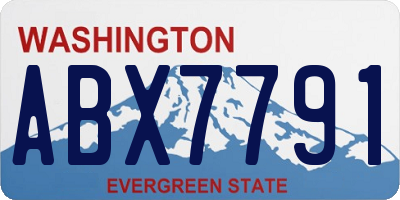 WA license plate ABX7791