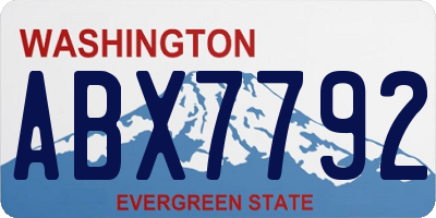 WA license plate ABX7792