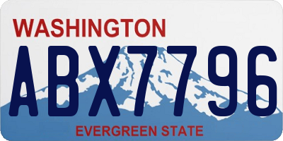 WA license plate ABX7796