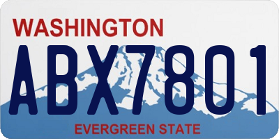 WA license plate ABX7801