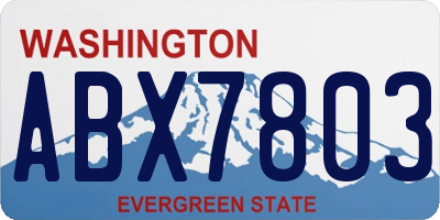 WA license plate ABX7803