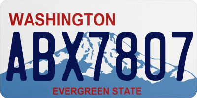 WA license plate ABX7807