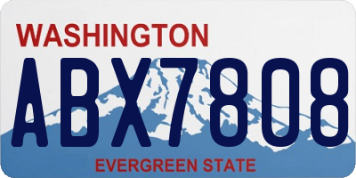 WA license plate ABX7808