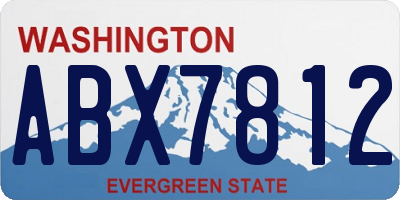 WA license plate ABX7812