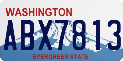 WA license plate ABX7813