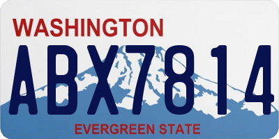 WA license plate ABX7814