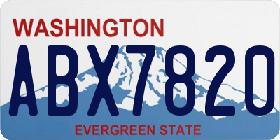 WA license plate ABX7820