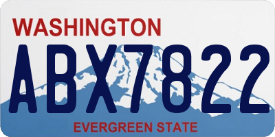 WA license plate ABX7822