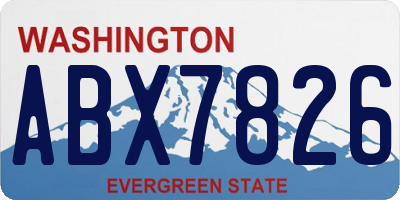 WA license plate ABX7826
