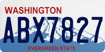 WA license plate ABX7827