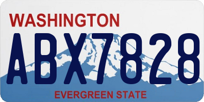 WA license plate ABX7828