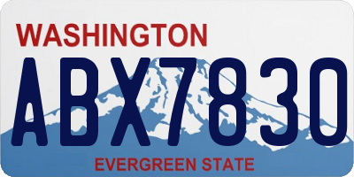 WA license plate ABX7830