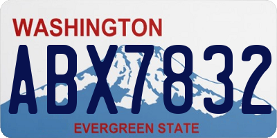 WA license plate ABX7832