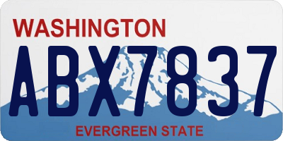 WA license plate ABX7837
