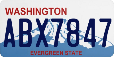 WA license plate ABX7847