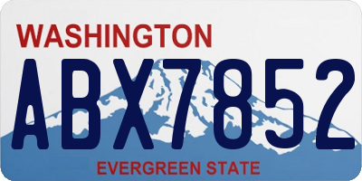 WA license plate ABX7852