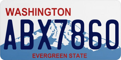 WA license plate ABX7860
