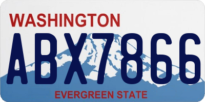 WA license plate ABX7866