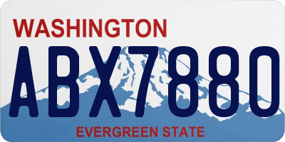WA license plate ABX7880