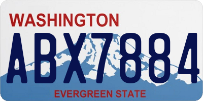 WA license plate ABX7884