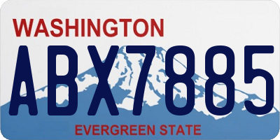 WA license plate ABX7885