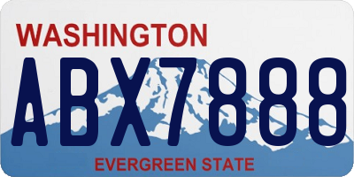 WA license plate ABX7888