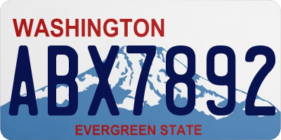 WA license plate ABX7892