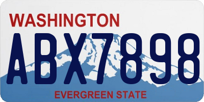 WA license plate ABX7898
