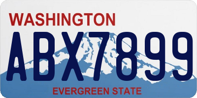 WA license plate ABX7899