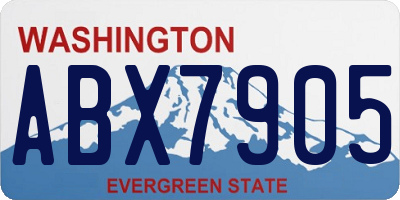 WA license plate ABX7905