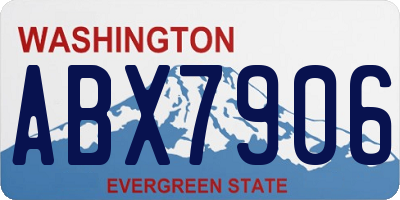 WA license plate ABX7906