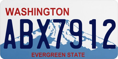 WA license plate ABX7912