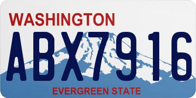 WA license plate ABX7916
