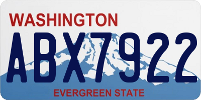 WA license plate ABX7922