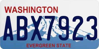 WA license plate ABX7923