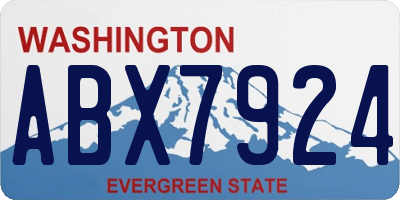 WA license plate ABX7924