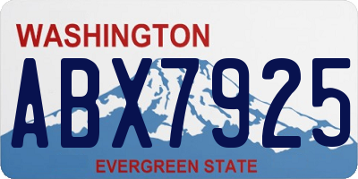 WA license plate ABX7925