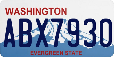 WA license plate ABX7930