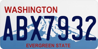 WA license plate ABX7932