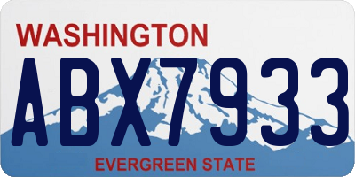 WA license plate ABX7933