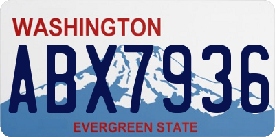 WA license plate ABX7936