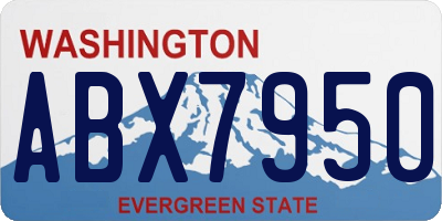 WA license plate ABX7950