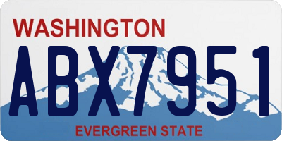WA license plate ABX7951