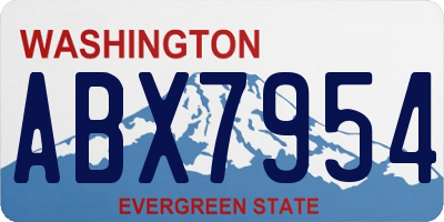 WA license plate ABX7954