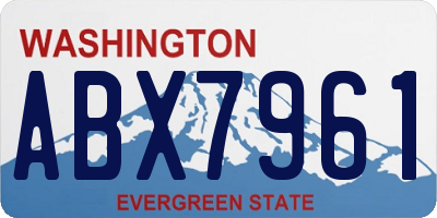 WA license plate ABX7961