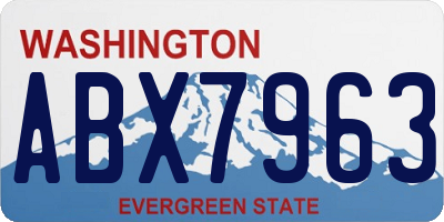 WA license plate ABX7963